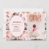 Invitation Photo Fairy First Girl's 1st Birthday (Devant)