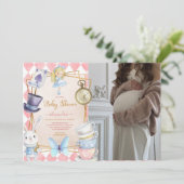 Invitation Photo Fairytale Alice dans le Baby shower Wonderla (Debout devant)