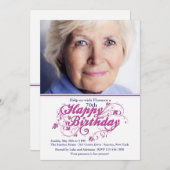 Invitation photo Fancy Anniversaire (Devant / Derrière)