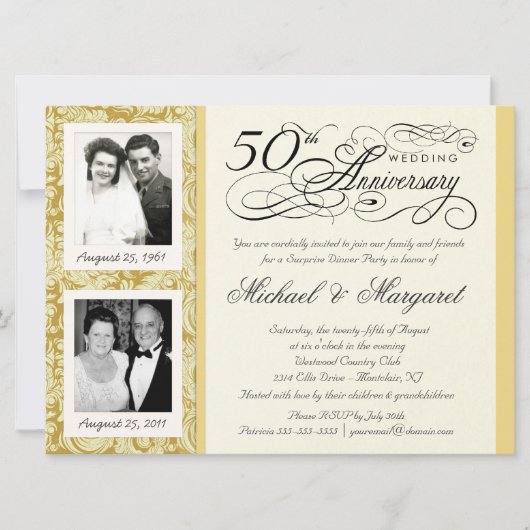 Invitation photo fantaisie 50e anniversaire - Gran (Devant)