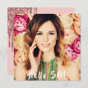 Invitation Photo fête 50e anniversaire bonjour 50 gouttes d'o