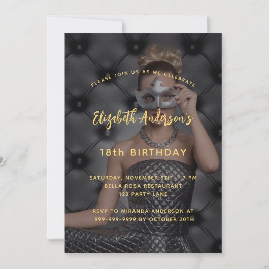 Invitation Photo fête d'anniversaire (Devant)