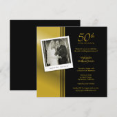 Invitation Photo Fête d'anniversaire de mariage de 50 ans en  (Devant / Derrière)