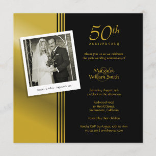 Invitation Photo Fête d'anniversaire de mariage de 50 ans en 