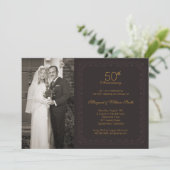 Invitation Photo fête d'anniversaire de mariage de 50 ans Gol (Debout devant)