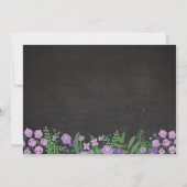 Invitation Photo Fête d'anniversaire Flore violette N'importe (Dos)