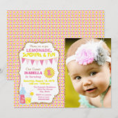 Invitation photo fête d'anniversaire Limonade (Devant / Derrière)