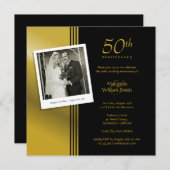 Invitation Photo fête des 50 ans de mariage Golden (Devant / Derrière)