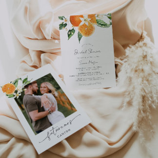 Invitation Photo Fête des mariées Citrus
