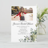 Invitation PHOTO Fête des mariées Eucalyptus (Debout devant)