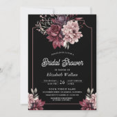 Invitation Photo Fête des mariées noire Moody Dark (Devant)