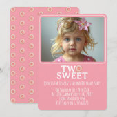 Invitation Photo Fête Deux Ans Petite Fille Rose D (Devant / Derrière)