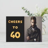 Invitation Photo fête du 40e anniversaire applaudissant le te (Debout devant)