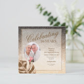 Invitation Photo Feuille d'Or (Debout devant)