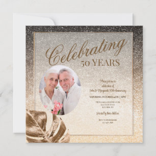 Invitation Photo Feuille d'Or