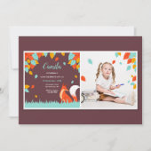 Invitation Photo Feuille Fox en chute (Devant)