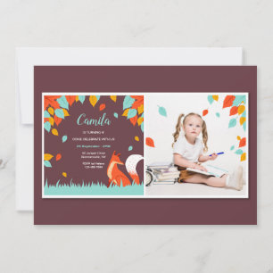 Invitation Photo Feuille Fox en chute
