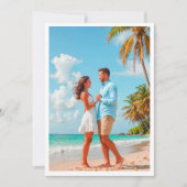 Invitation Photo Fiançailles de destination de l'océan tropic (Devant)