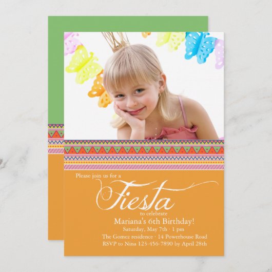 Invitation photo Fiesta (Devant / Derrière)
