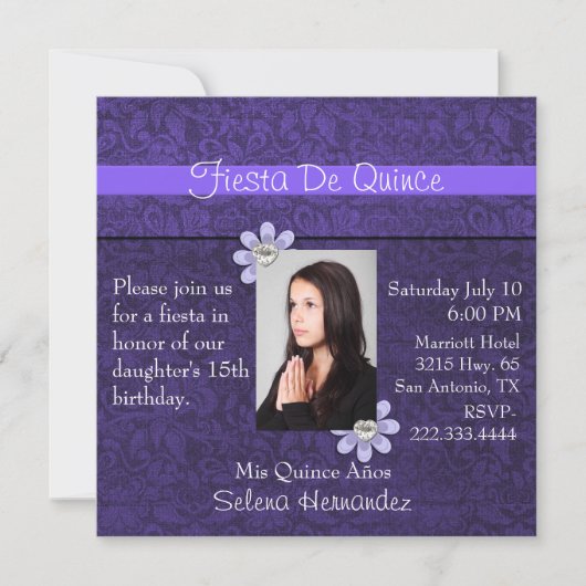 Invitation photo Fiesta De Quince (Devant)