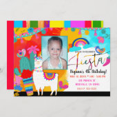 Invitation Photo Fiesta Llama Cinco De Mayo (Devant / Derrière)