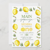 Invitation Photo Filles Jaunes Notre Squeeze Principal 1er An (Devant)