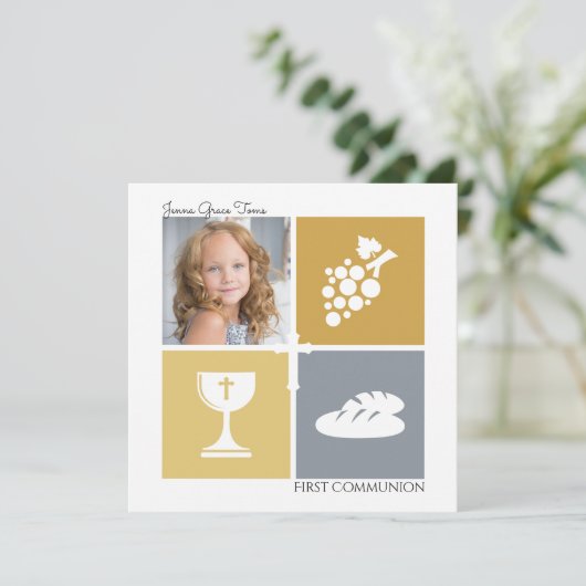 Invitation Photo First Communion (Debout devant)