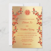 Invitation Photo Fleur Orientale Mariage Chinois (Dos)