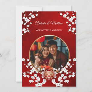 Invitation Photo Fleur Orientale Mariage Chinois