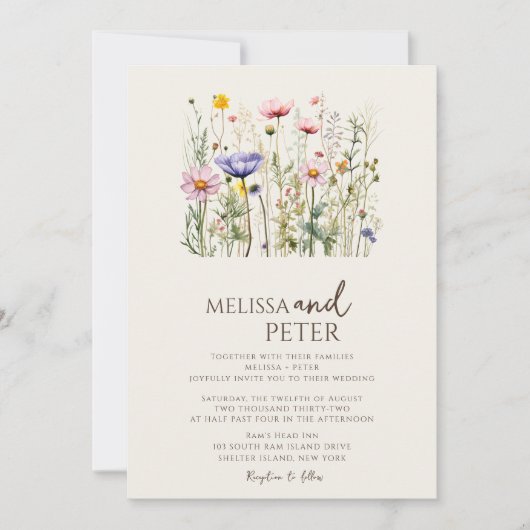 Invitation photo fleur sauvage (Devant)