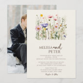Invitation photo fleur sauvage (Devant / Derrière)