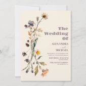 Invitation Photo Fleur sauvage mariage dans le jardin botaniq (Devant)