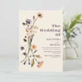 Invitation Photo Fleur sauvage mariage dans le jardin botaniq (Debout devant)