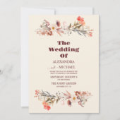 Invitation Photo Fleur sauvage mariage dans le jardin botaniq (Devant)