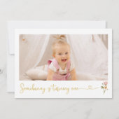 Invitation Photo fleur sauvage Un lapin 1er anniversaire (Dos)