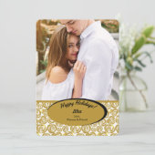Invitation Photo Fleurs d'Or (Debout devant)