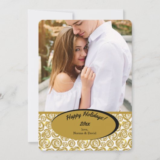 Invitation Photo Fleurs d'Or (Devant)