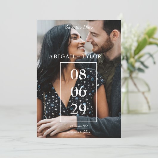 Invitation Photo Fleurs Mexicaines Enregistrer La Date (Debout devant)