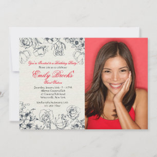 Invitation photo Fleurs Réservées
