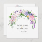 Invitation *~* PHOTO Fleurs RSVP AR12 QR Mariage (Devant / Derrière)