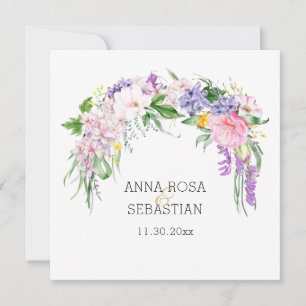 Invitation *~* PHOTO Fleurs RSVP AR12 QR Mariage