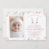 Invitation Photo Fleurs sauvages chauds Quelques lapins 1er a (Devant)