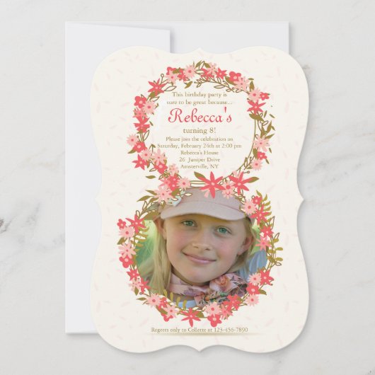 Invitation photo Floral 8 (Devant)