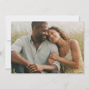 Invitation Photo Floral Beige Chaud