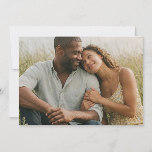 Invitation Photo Floral Beige Chaud (Devant)