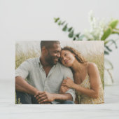 Invitation Photo Floral Beige Chaud (Debout devant)