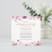 Invitation Photo Floral Célébration de la vie funéraire (Debout devant)