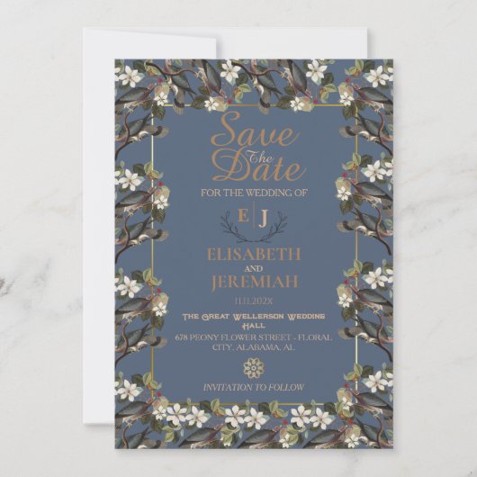 Invitation Photo Floral Chic Wedding Enregistrer la date Invi (Devant)