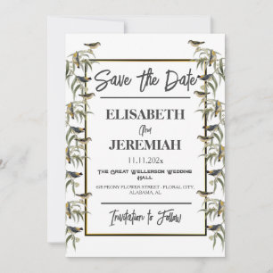 Invitation Photo Floral Classic Wedding Enregistrer la date