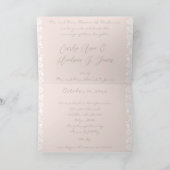 Invitation Photo Floral Damask trim bi-pli Mariage (Intérieur)